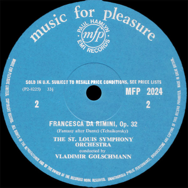 Pyotr Ilyich Tchaikovsky - Saint Louis Symphony Orchestra, Vladimir Golschmann : Romeo And Juliet (Fantasy Overture) / Francesca Da Rimini (Fantasy After Dante) (LP, Mono)