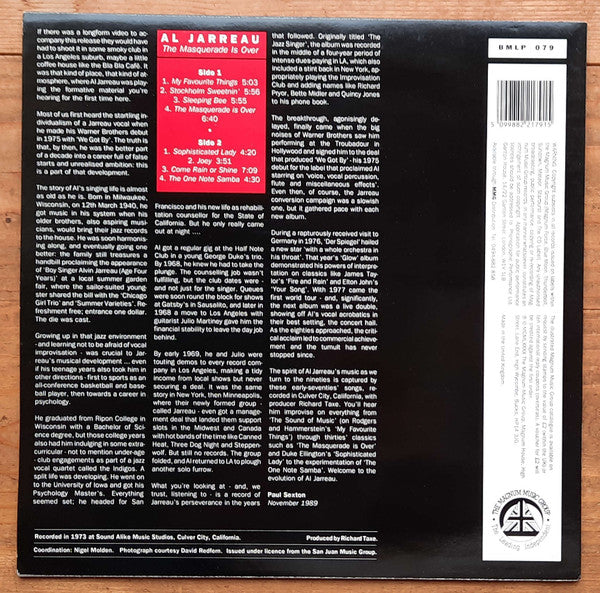 Al Jarreau : The Masquerade Is Over (LP, Album)