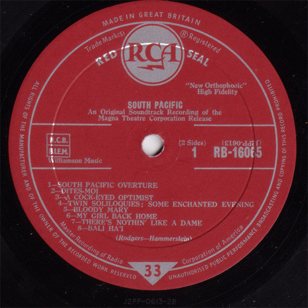 Rodgers & Hammerstein : South Pacific (LP, Mono, Gat)
