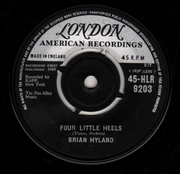 Brian Hyland : Four Little Heels  (7", Single)
