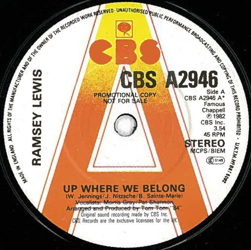 Ramsey Lewis : Up Where We Belong (7", Single, Promo)