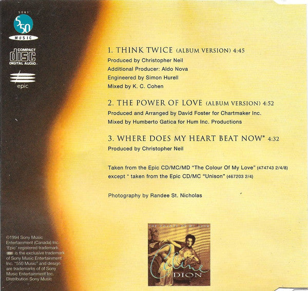 Céline Dion : Think Twice (CD, Single)