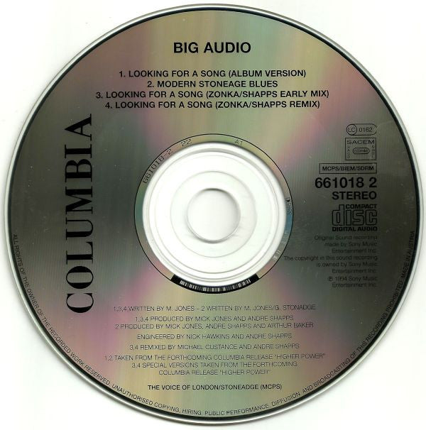 Big Audio : Looking For A Song (CD, Single)