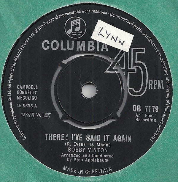 Bobby Vinton : There! I've Said It Again (7")