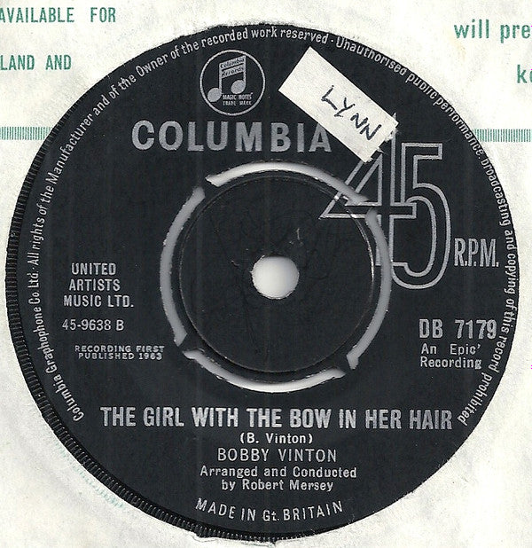 Bobby Vinton : There! I've Said It Again (7")