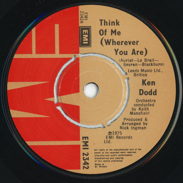 Ken Dodd : Think Of Me (Wherever You Are) (7", Single)
