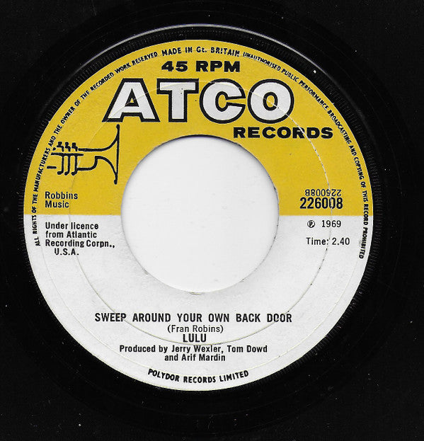Lulu : Oh Me, Oh My (I'm  A Fool For You Baby) (7", Single)