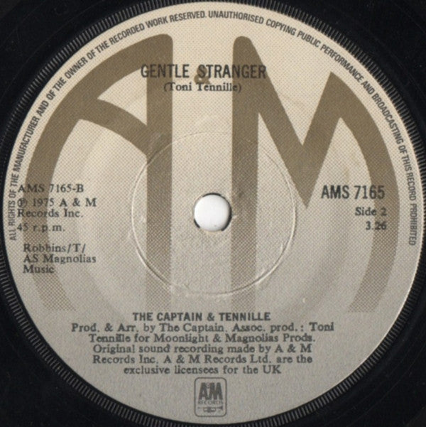 Captain And Tennille : Love Will Keep Us Together (7", Single, Sol)