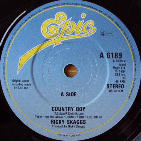 Ricky Skaggs : Country Boy (7")