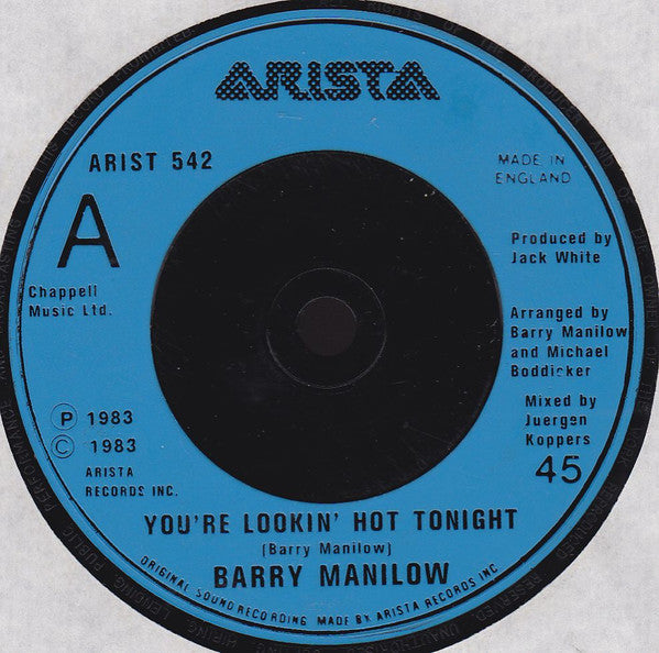 Barry Manilow : You're Lookin' Hot Tonight (7", Single)