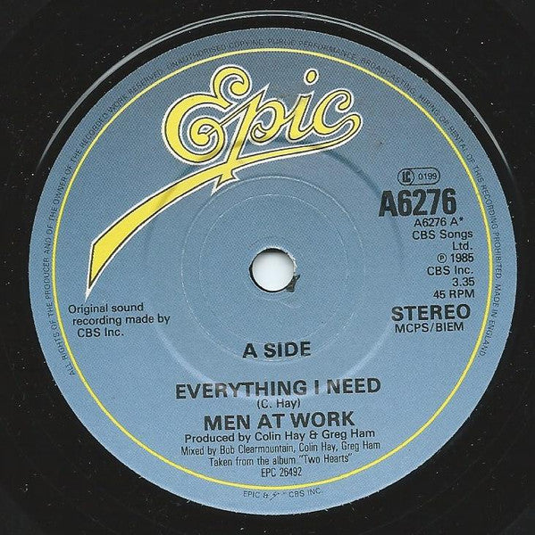Men At Work : Everything I Need (7")