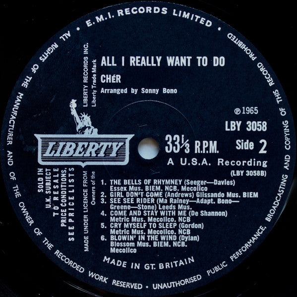 Cher : All I Really Want To Do (LP, Album, Mono)