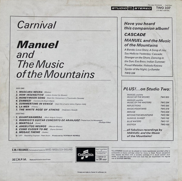 Manuel And His Music Of The Mountains : Carnival (LP, Album, RP)
