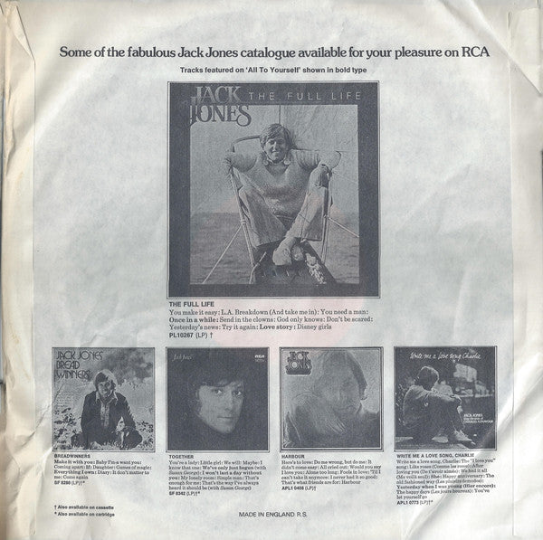 Jack Jones : All To Yourself (Twenty Golden Greats) (LP, Comp, Rob)