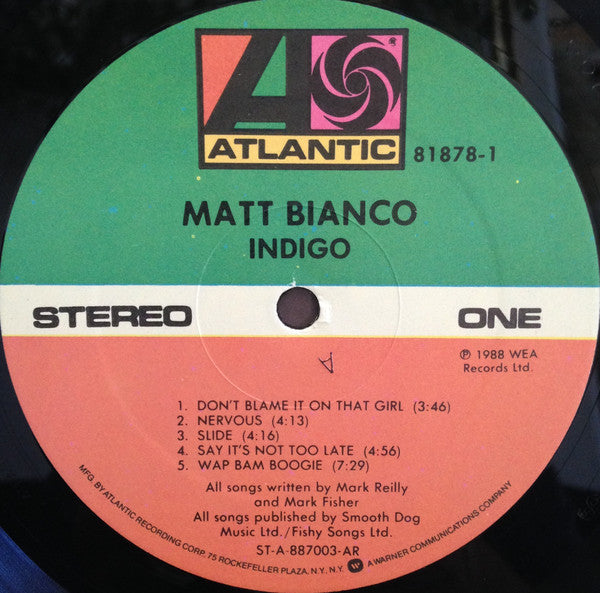Matt Bianco : Indigo (LP, Album)