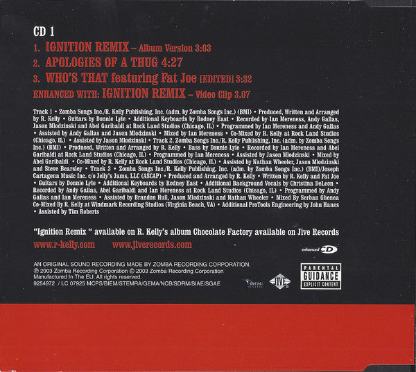 R. Kelly : Ignition Remix (CD, Single, Enh, CD1)