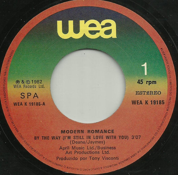 Modern Romance : By The Way... (I'm Still In Love With You) (7")