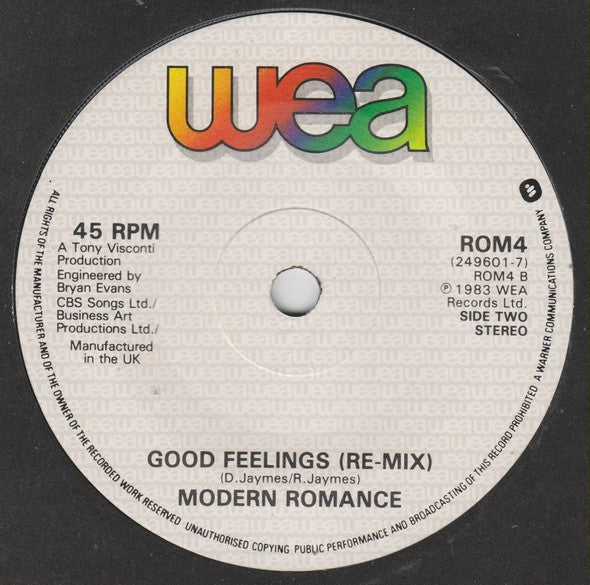 Modern Romance : Good Friday / Good Feelings (Re-Mix) (7", Single)