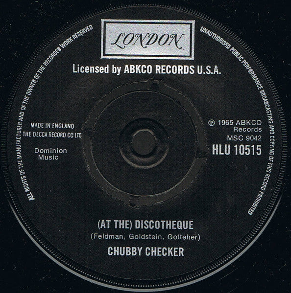 Chubby Checker : (At The) Discotheque / Slow Twistin' (7", Single)