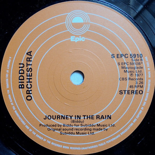 Biddu Orchestra : Journey To The Moon (7", Single)