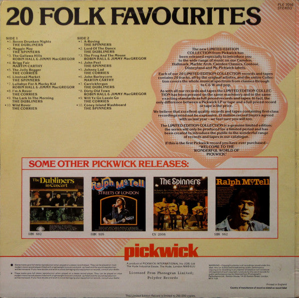 Various : 20 Folk Favourites (LP, Comp, Ltd)