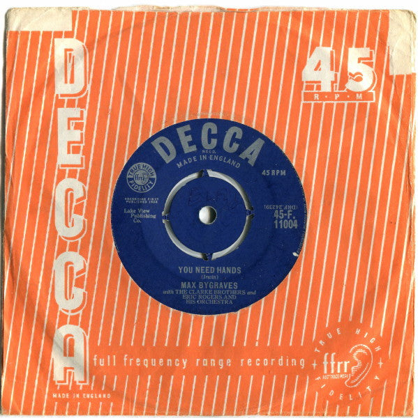 Max Bygraves : You Need Hands / Tulips From Amsterdam (7", Single, RP)