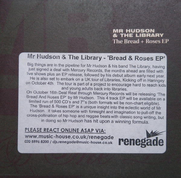 Mr Hudson & The Library : The Bread + Roses EP (CD, Single, Promo)