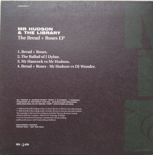 Mr Hudson & The Library : The Bread + Roses EP (CD, Single, Promo)