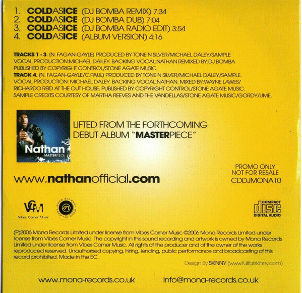 Nathan : Cold As Ice (CD, Single, Promo)