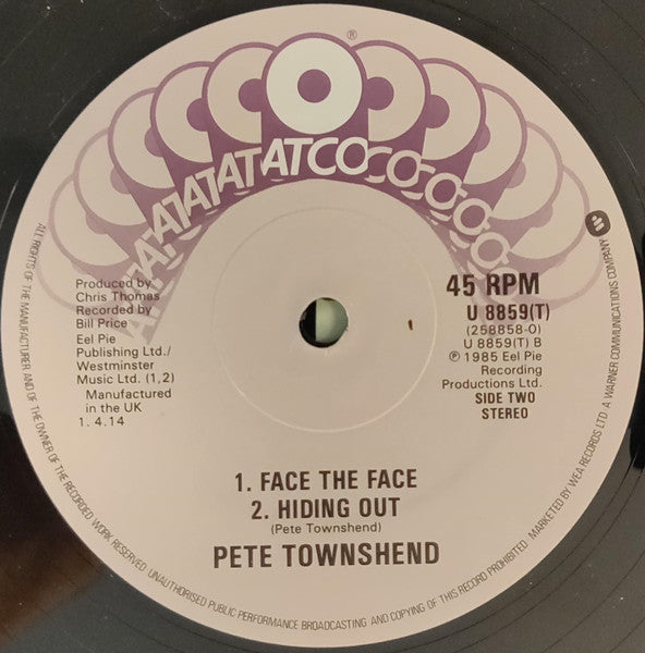 Pete Townshend : Face The Face (12")