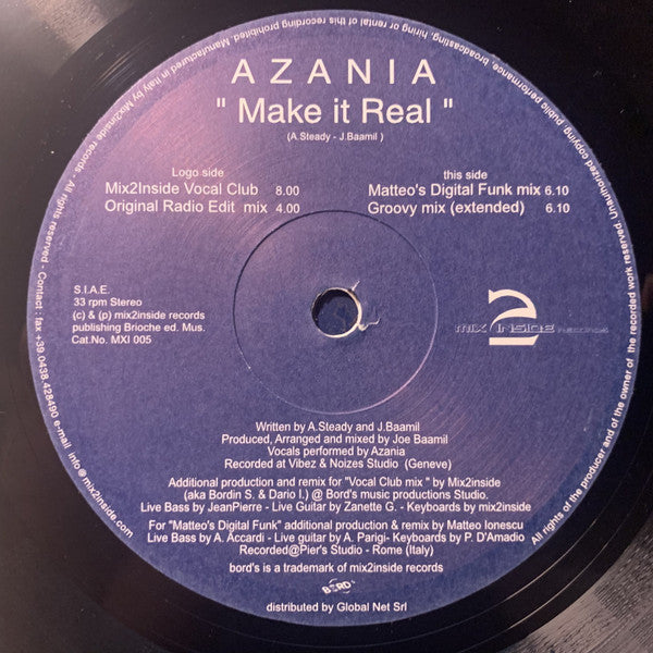 Azania : Make It Real (12", Maxi, Promo)