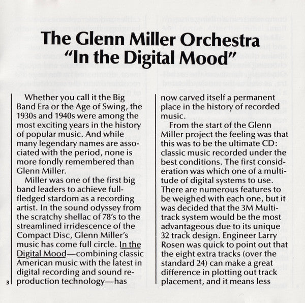 The Glenn Miller Orchestra : In The Digital Mood (CD, Album)