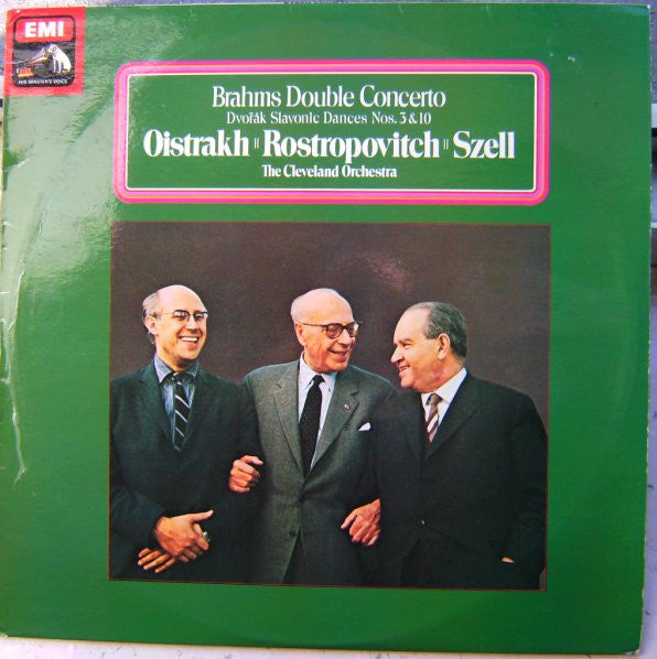 Johannes Brahms / Antonín Dvořák, David Oistrach, Mstislav Rostropovich, George Szell, The Cleveland Orchestra : Double Concerto / Slavonic Dances Nos. 3 & 10 (LP, RE)