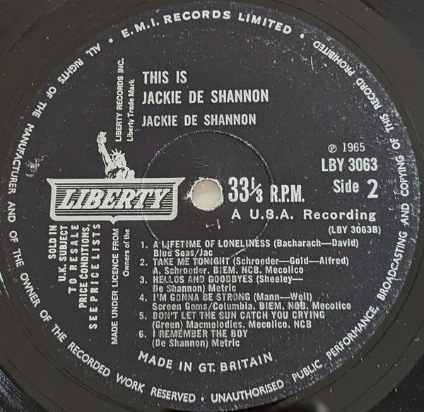 Jackie DeShannon : This Is Jackie De Shannon (LP, Album, Mono)