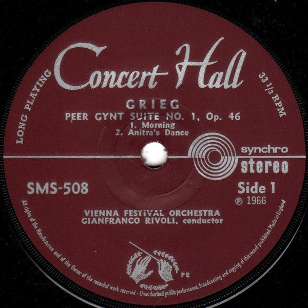 Edvard Grieg - Wiener Festspielorchester, Gianfranco Rivoli : Peer Gynt (7")