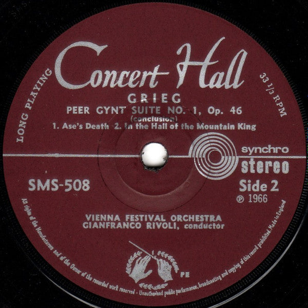 Edvard Grieg - Wiener Festspielorchester, Gianfranco Rivoli : Peer Gynt (7")