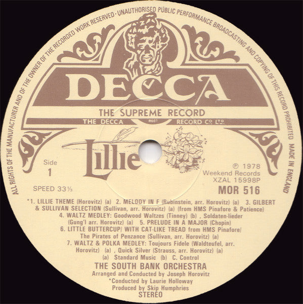 The South Bank Orchestra : Lillie (LP)