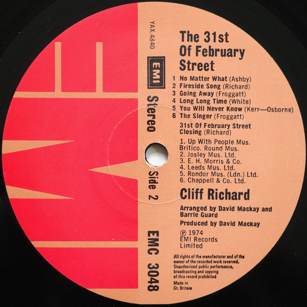Cliff Richard : The 31st Of February Street (LP, Album)