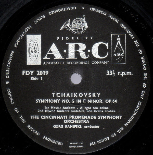Pyotr Ilyich Tchaikovsky, Cincinnati Promenade Symphony Orchestra, Gorg Ramifski : Symphony No. 5 In E Minor, Op. 64 (LP)
