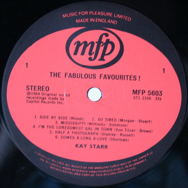 Kay Starr : The Fabulous Favourites! (LP, Album, RE)