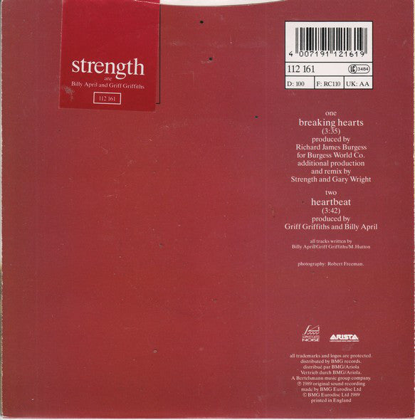 Strength (3) : Breaking Hearts (7", Single)