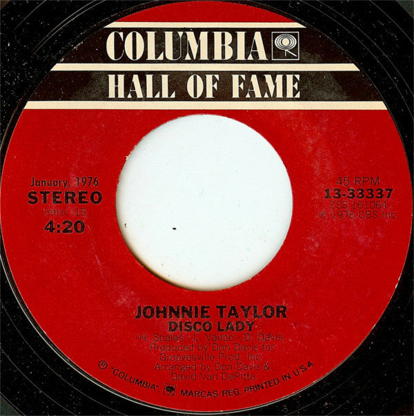 Johnnie Taylor : Disco Lady / Love Is Better In The A.M. (Part I) (7", Styrene, Ter)