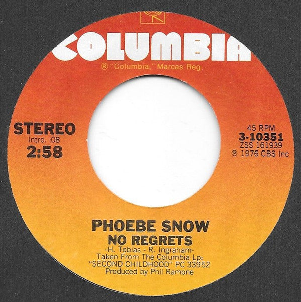 Phoebe Snow : All Over / No Regrets (7")