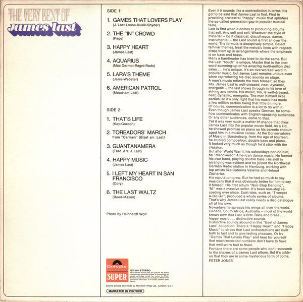 James Last : The Very Best Of James Last (LP, Comp)
