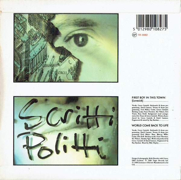 Scritti Politti : First Boy In This Town (Lovesick) (7", Single)
