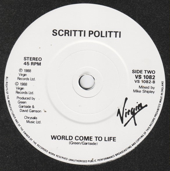 Scritti Politti : First Boy In This Town (Lovesick) (7", Single)