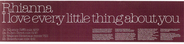Rhianna : I Love Every Little Thing About You (12", Promo, W/Lbl)