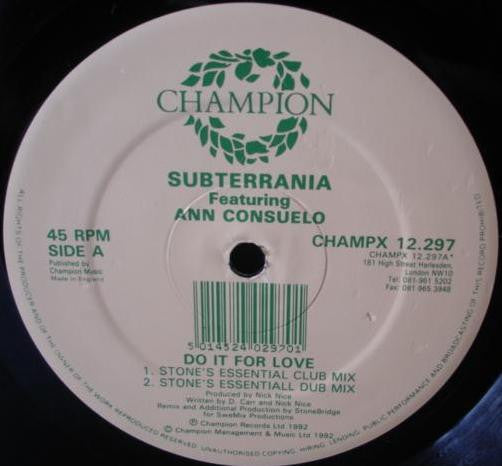 Subterrania Featuring Ann Consuelo : Do It For Love (Remix) (12")