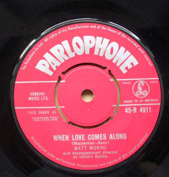 Matt Monro : When Love Comes Along (7")