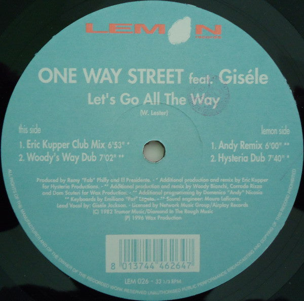One Way Street Feat. Gisele Jackson : Let's Go All The Way (12")
